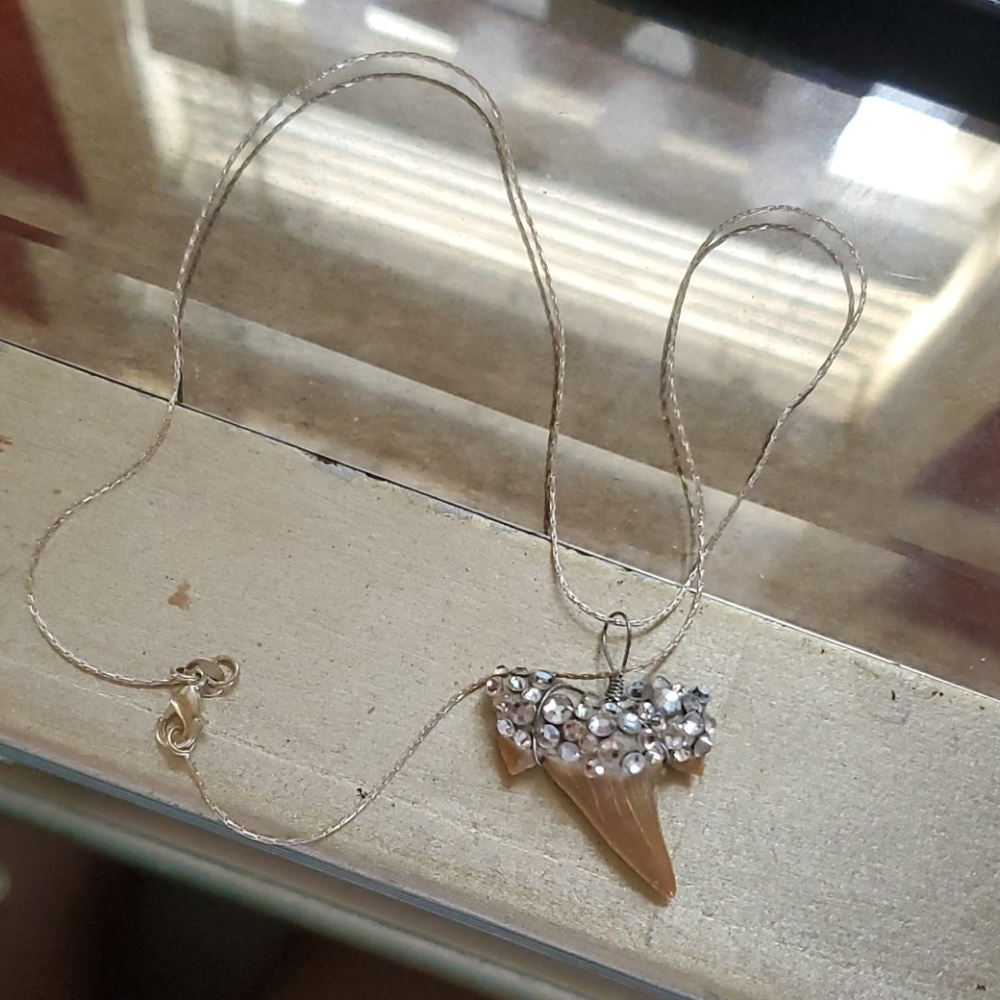 COPY - Swarovski crystal shark tooth necklace